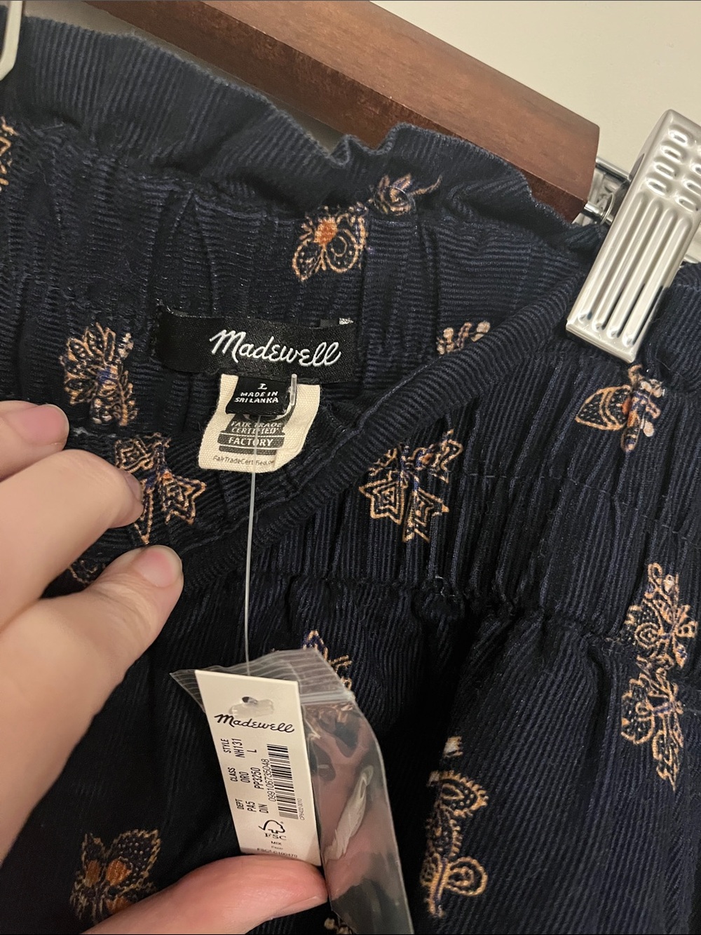 Madewell Navy Floral Button-Front Skirt - Picture 2 of 2